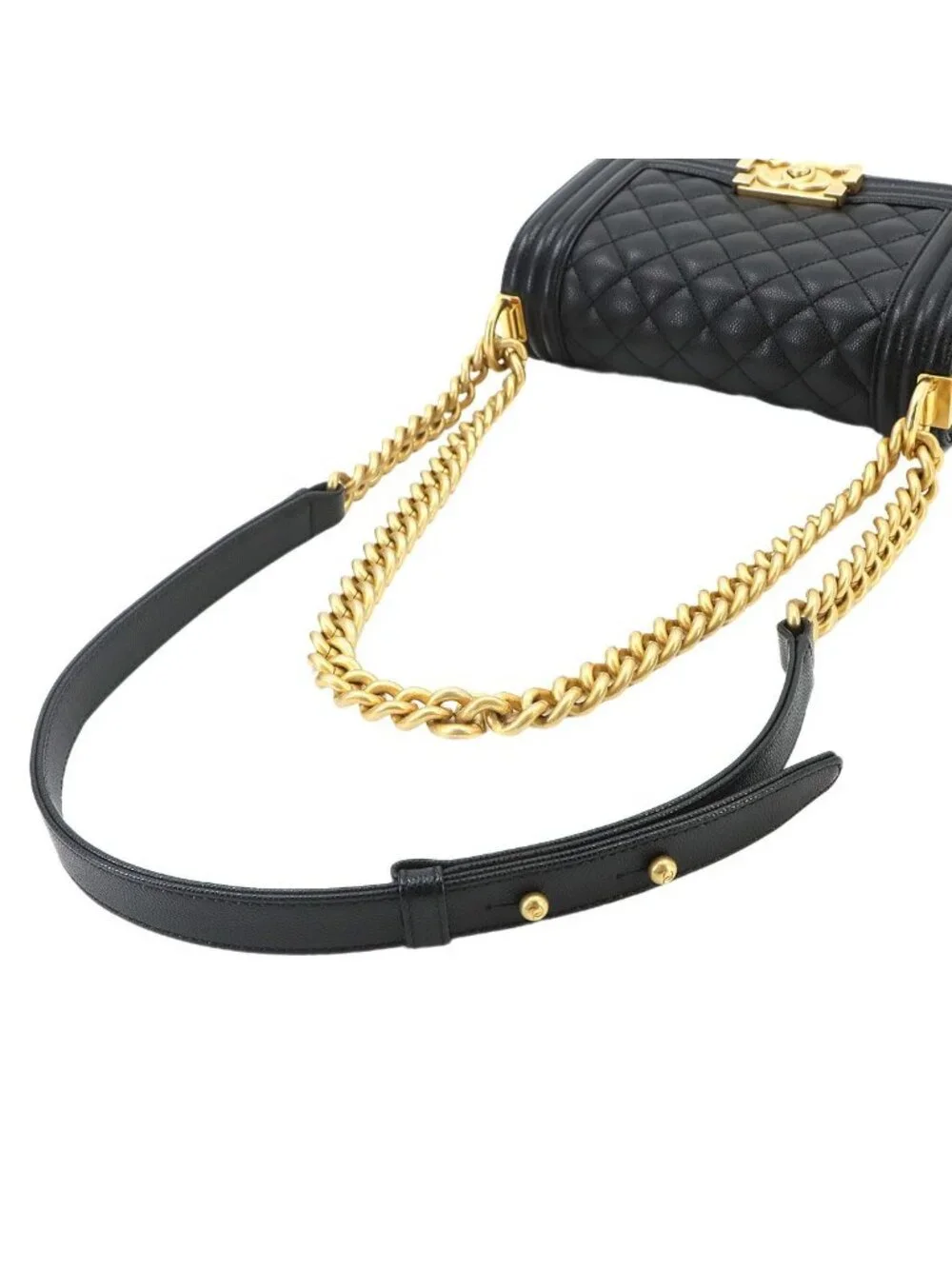 Chanel Boy Small Chain Shoulder Bag Caviar Leather Black